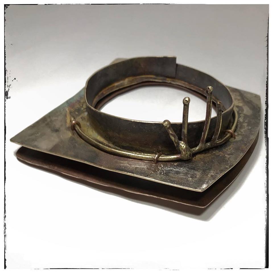 Roxy Lentz bangle of re purposed metal #artjewelry